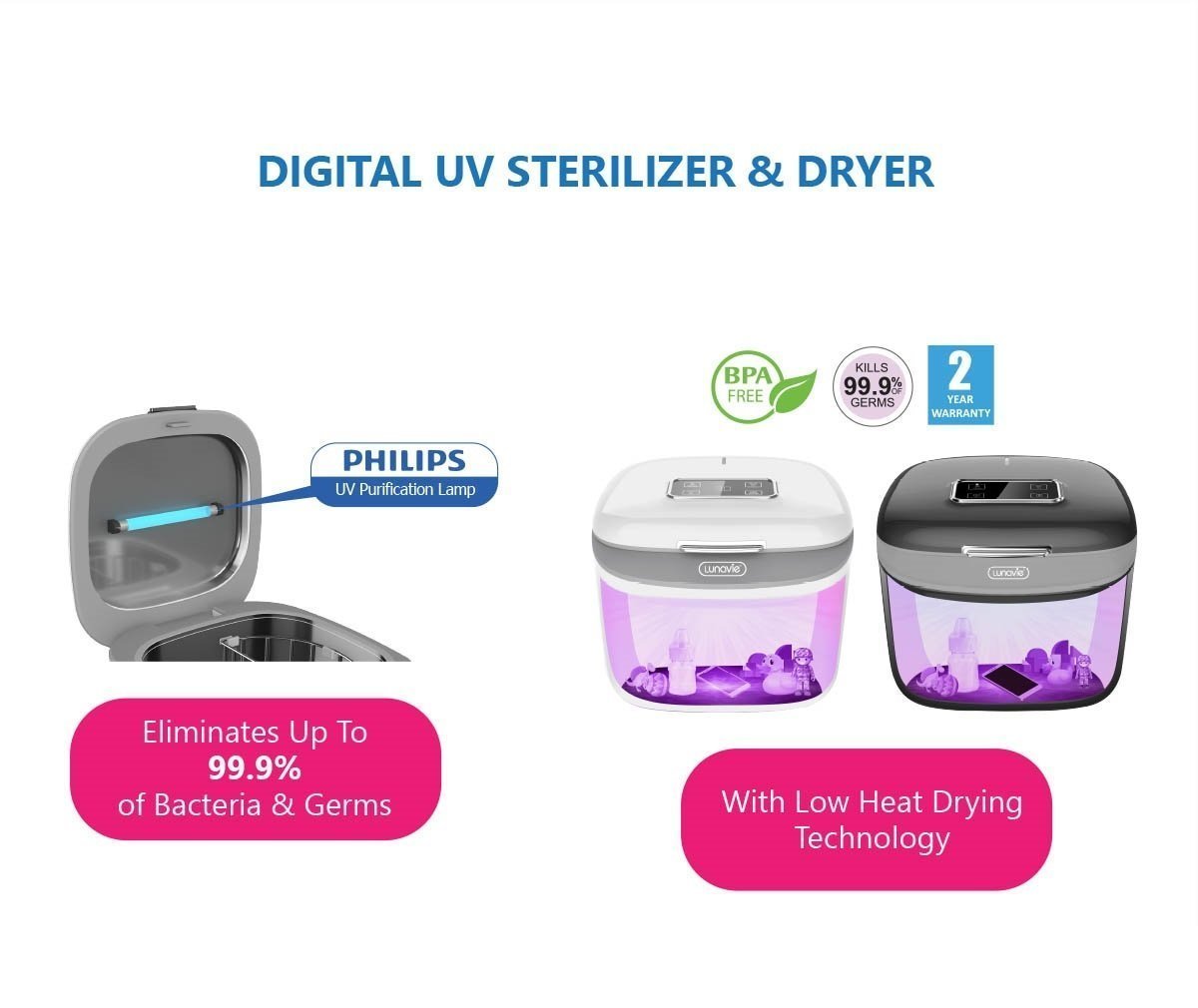 Lunavie Digital UV Sterilizer & Dryer (2 Years Warranty)