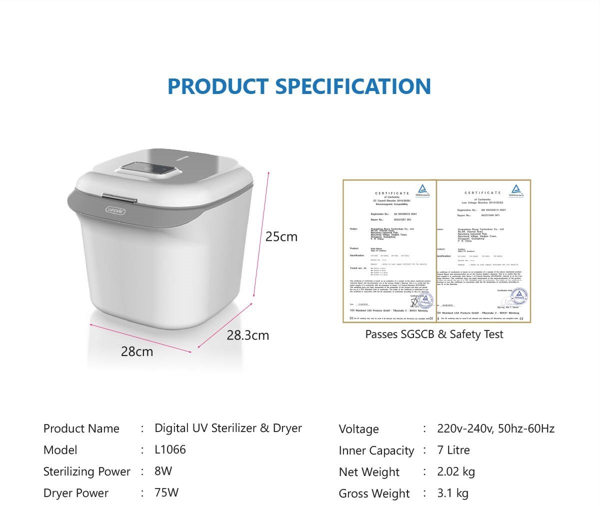 Lunavie Digital UV Sterilizer & Dryer (2 Years Warranty)